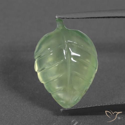 5.49ct Naturale Verde Pera Pallido Prehnite, Taglio a fantasia, Traslucido