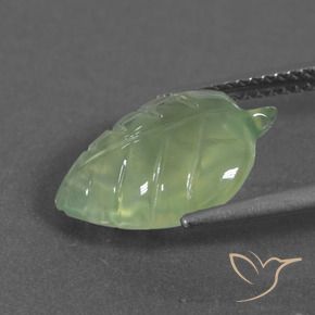 Prehnite Verde Pera Pallido naturale da 5.49 ct, Taglio a fantasia, Traslucido