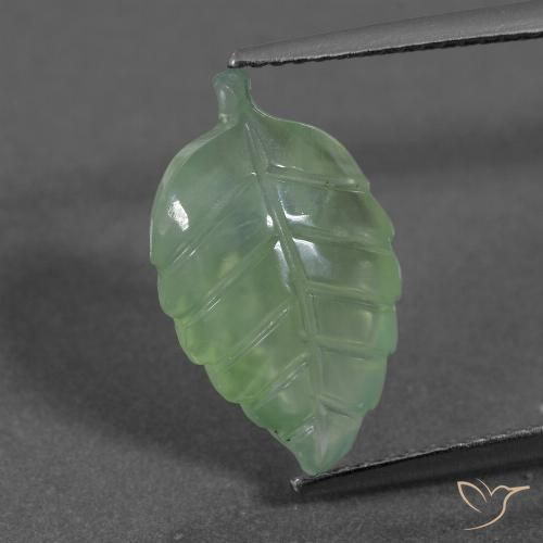5.39ct Naturale Verde Pera Chiaro Prehnite, Taglio a fantasia, Traslucido