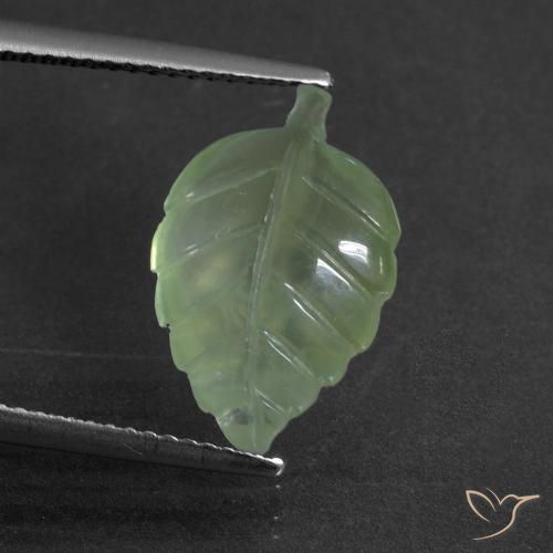 Prehnite Verde Pera Pallido naturale da 5.15 ct, Taglio a fantasia, Traslucido
