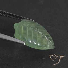 Prehnite Verde Pino Chiaro naturale da 4.40 ct, Taglio a fantasia, Traslucido