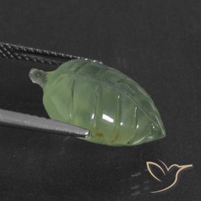 Prehnite Verde molto chiaro naturale da 7.07 ct, Taglio a fantasia, Traslucido