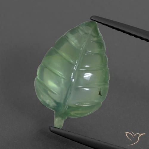 4.94ct Naturale Verde terroso pallido Prehnite, Taglio a fantasia, Traslucido