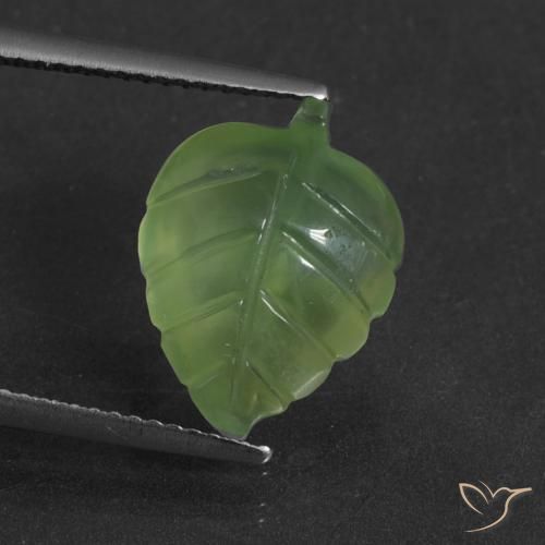 6.21ct Naturale Verde medio Prehnite, Taglio a fantasia, Traslucido