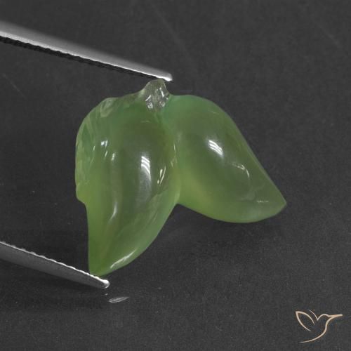 11.48ct Naturale Verde medio Prehnite, Taglio a fantasia, Traslucido