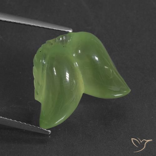 14.66ct Naturale Verde caldo Prehnite, Taglio a fantasia, Traslucido