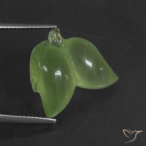 12.52ct Naturale Verde medio Prehnite, Taglio a fantasia, Traslucido