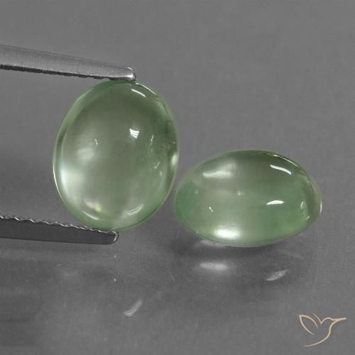 3.79ctw Naturale Verde Pera Chiaro Prehnite, Ovale, Trasparente