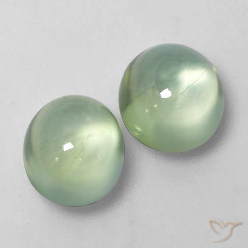 Gemme di Prehnite Verde Pera Chiaro naturale da 3.37 ct, Ovale, Trasparente