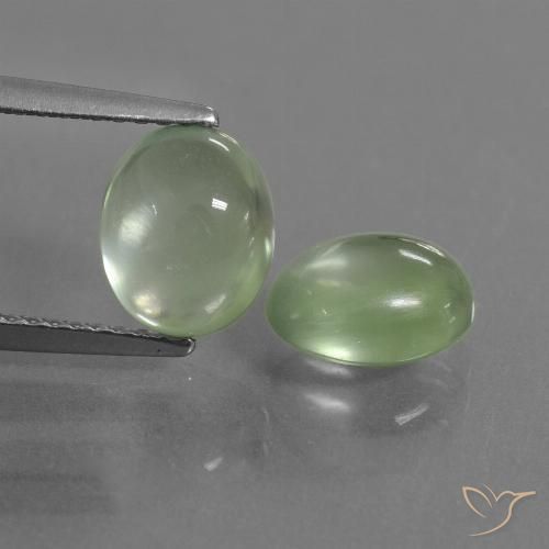 3.79ctw Naturale Verde caldo Prehnite, Ovale, Trasparente