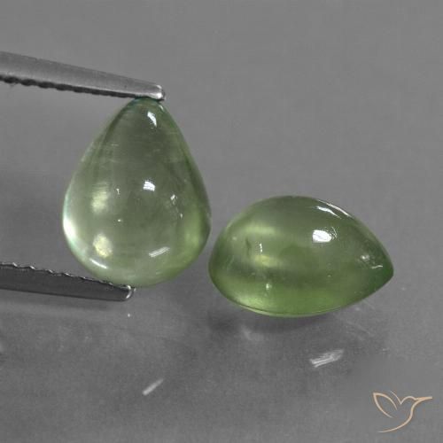 4.45ctw Naturale Verde caldo Prehnite, Forma a pera, Trasparente