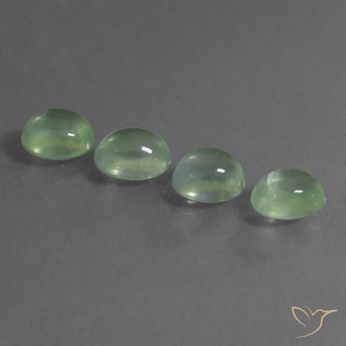 6.48ctw Naturale Verde molto chiaro Prehnite, Ovale, Trasparente