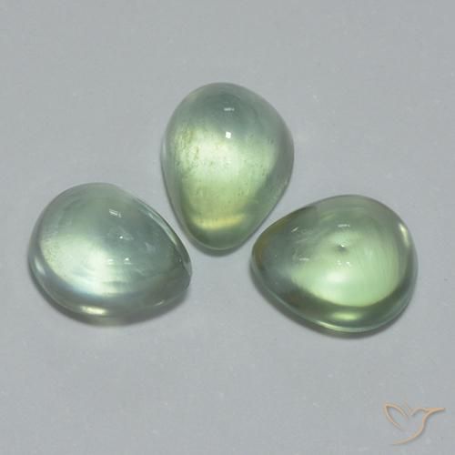 3.64ctw Naturale Verde molto chiaro Prehnite, Forma a pera, Trasparente