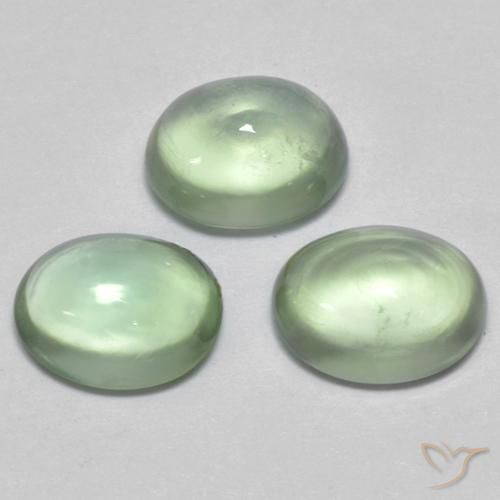 2.60ctw Naturale Verde Pera Chiaro Prehnite, Ovale, Trasparente