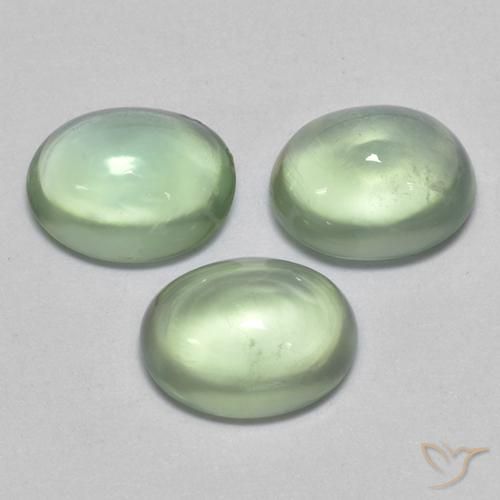 Gemme di Prehnite Verde Pera Chiaro naturale da 2.60 ct, Ovale, Trasparente