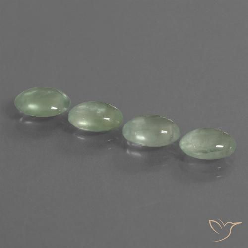 Gemme di Prehnite Verde Pera Pallido naturale da 6.00 ct, Ovale, Trasparente
