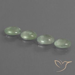 Gemme di Prehnite Verde Pera Pallido naturale da 6.00 ct, Ovale, Trasparente