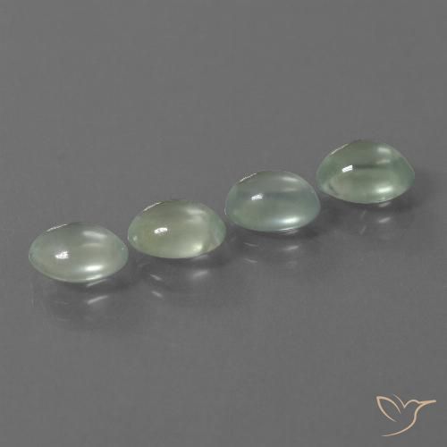 6.19ctw Naturale Verde molto chiaro Prehnite, Ovale, Trasparente