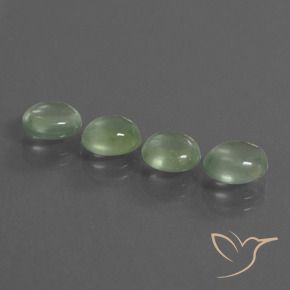 Gemme di Prehnite Verde Pera Chiaro naturale da 5.54 ct, Ovale, Trasparente