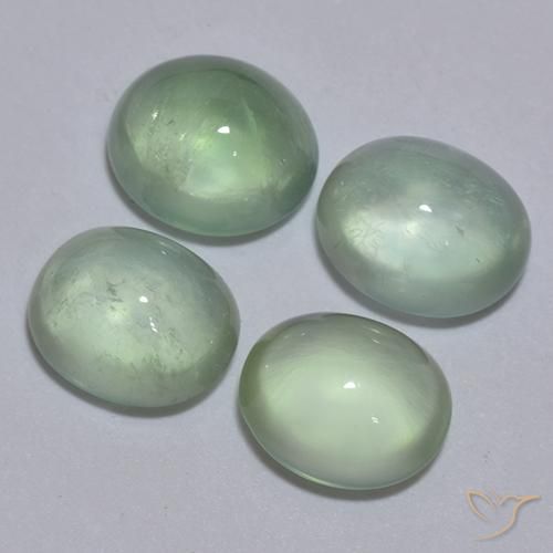 Gemme di Prehnite Verde chiaro naturale da 5.50 ct, Ovale, Trasparente