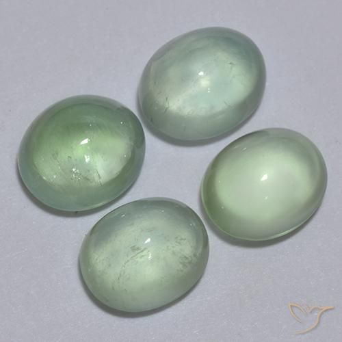 Gemme di Prehnite Verde chiaro naturale da 5.50 ct, Ovale, Trasparente