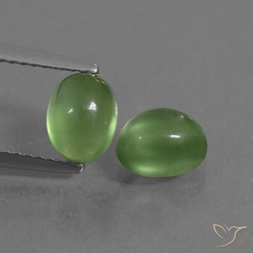 2.60ctw Naturale Verde caldo Prehnite, Ovale, Trasparente