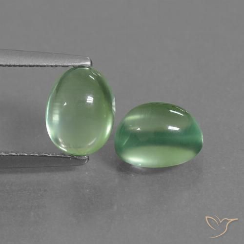 2.47ctw Naturale Verde terroso Prehnite, Ovale, Trasparente