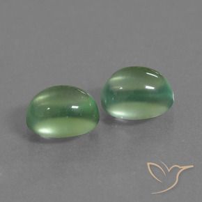 Gemme di Prehnite Verde terroso naturale da 2.47 ct, Ovale, Trasparente