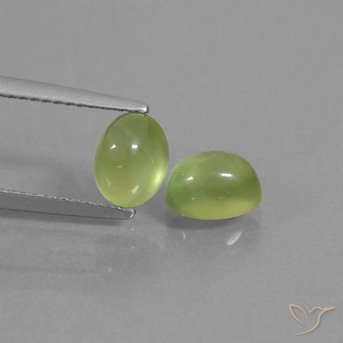 2.63ctw Naturale Verde lime Prehnite, Ovale, Trasparente
