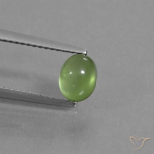 1.16ct Naturale Verde giallastro Prehnite, Ovale, Trasparente