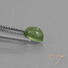 Prehnite Verde giallastro naturale da 1.16 ct, Ovale, Trasparente