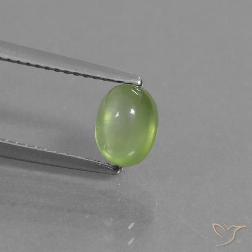 1.36ct Naturale Verde giallastro Prehnite, Ovale, Trasparente