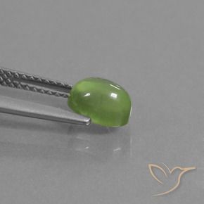 Prehnite Verde giallastro naturale da 1.36 ct, Ovale, Trasparente