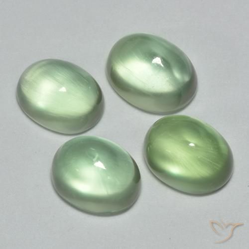 Gemme di Prehnite Verde caldo naturale da 4.82 ct, Ovale, Trasparente