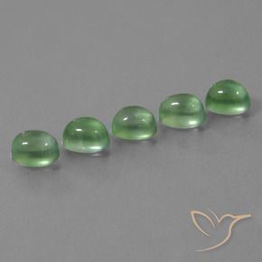 Gemme di Prehnite Verde caldo naturale da 7.02 ct, Ovale, Trasparente