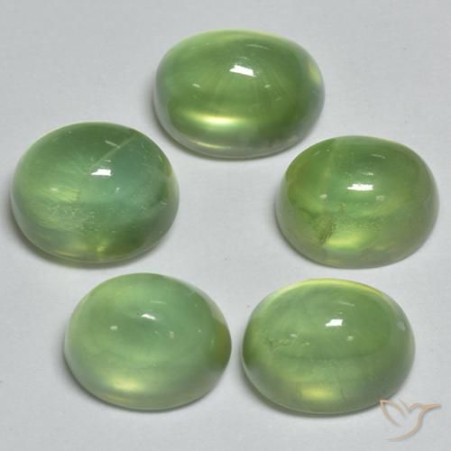7.52ctw Naturale Verde lime Prehnite, Ovale, Trasparente
