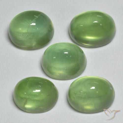 Gemme di Prehnite Verde lime naturale da 7.52 ct, Ovale, Trasparente