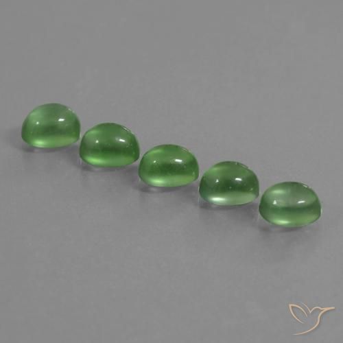 Prehnite naturale verde da 6,28 ct, taglio ovale, trasparente