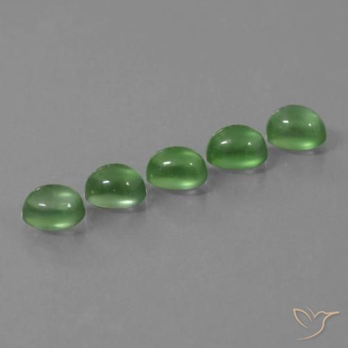 Prehnite naturale verde da 6,28 ct, taglio ovale, trasparente