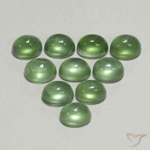 11.34ctw Naturale Verde medio Prehnite, Ovale, Trasparente