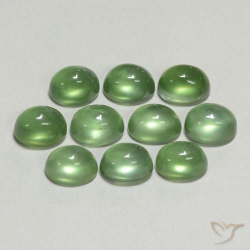 Gemme di Prehnite Verde medio naturale da 11.34 ct, Ovale, Trasparente