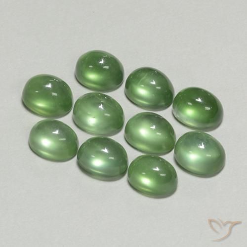 Gemme di Prehnite Verde medio naturale da 11.34 ct, Ovale, Trasparente