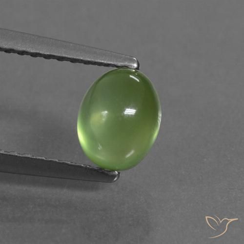 1.20ct Naturale Verde giallastro Prehnite, Ovale, Trasparente