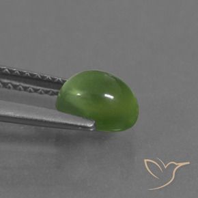 Prehnite Verde giallastro naturale da 1.20 ct, Ovale, Trasparente