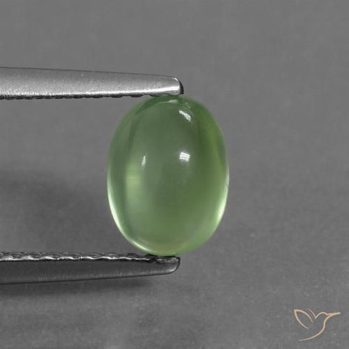 1.29ct Naturale Verde medio-chiaro Prehnite, Ovale, Trasparente