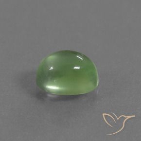 Prehnite Verde medio-chiaro naturale da 1.29 ct, Ovale, Trasparente