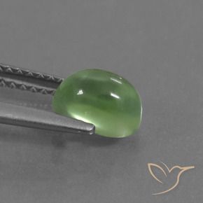 Prehnite Verde medio-chiaro naturale da 1.29 ct, Ovale, Trasparente