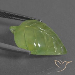 Prehnite Verde giallastro naturale da 10.33 ct, Taglio a fantasia, Trasparente