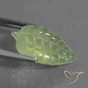 Prehnite Verde medio naturale da 7.23 ct, Taglio a fantasia, Trasparente