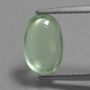 Prehnite naturale verde da 2,05 ct, taglio ovale, traslucido